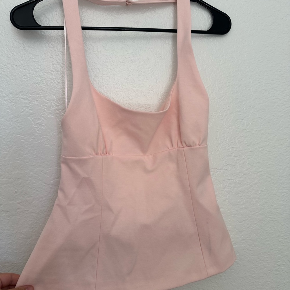 Zara Pale Pink Square-Neck Camisole